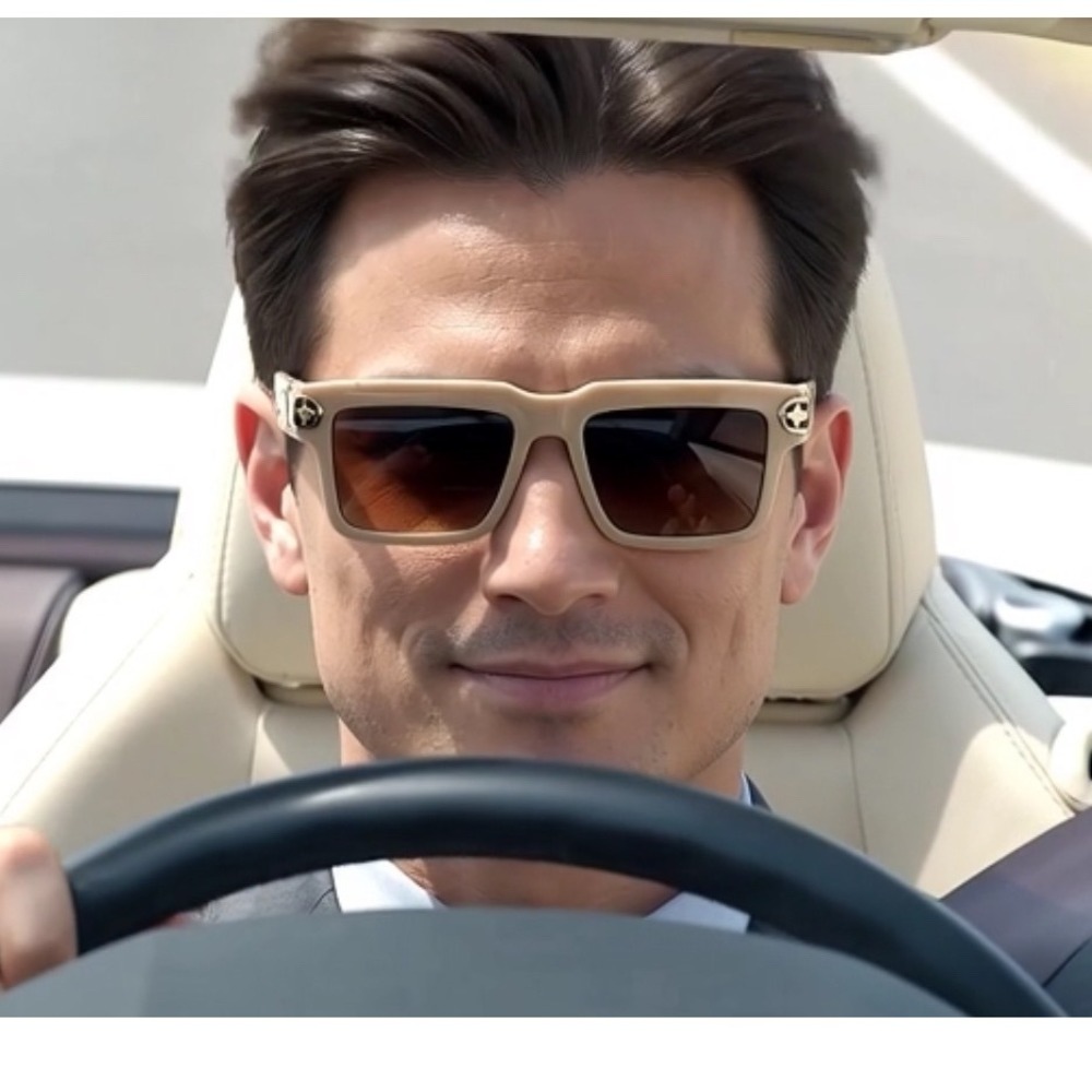Beige Sunglasses Men Women Shades Outdoor Driving UV400 Sun Protection Gafas‎
